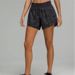 Lululemon track that high rise shorts 3” in camo size 8
